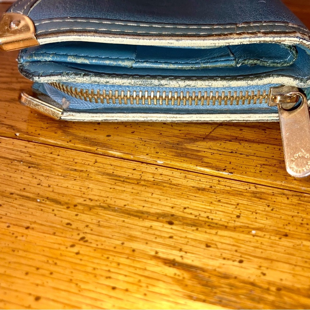 Louis Vuitton Vintage Suhari Compact Zip Wallet Leather Blue - Picture 5 of 12